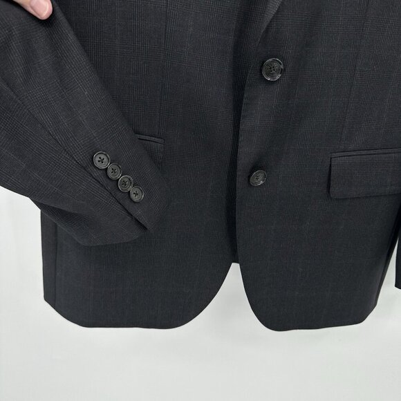 HUGO BOSS jacket blazer sport coat james4/sharp6 100% wool glen plaid gray 40R - Picture 5 of 10